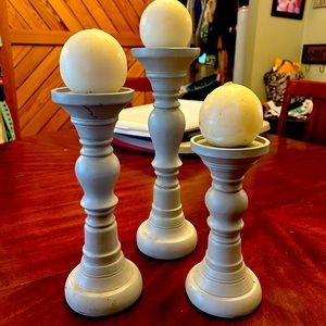 3 candle holder set